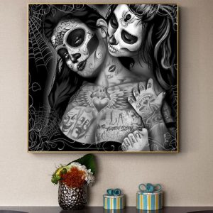 Tableau Tete De Mort Mexicaine Femme